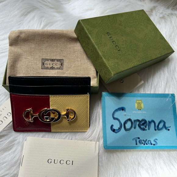 Authentic Gucci interlocking tri-color snake skin card case - Picture 7 of 7
